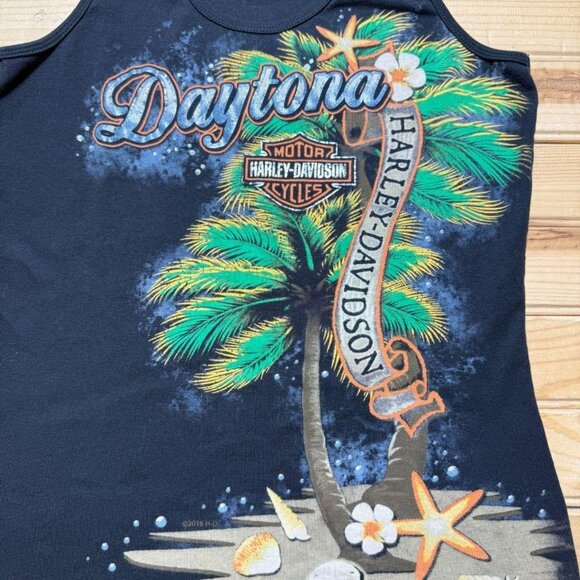 Harley Davidson Daytona Beach Florida Bruce Rossmeyer Tropical Tank Top Small - Picture 3 of 8